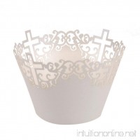 NUOLUX 50pcs Cupcake Wrappers Muffin Cases Baking Cup Case Trays (White) - B01JU5C1CA
